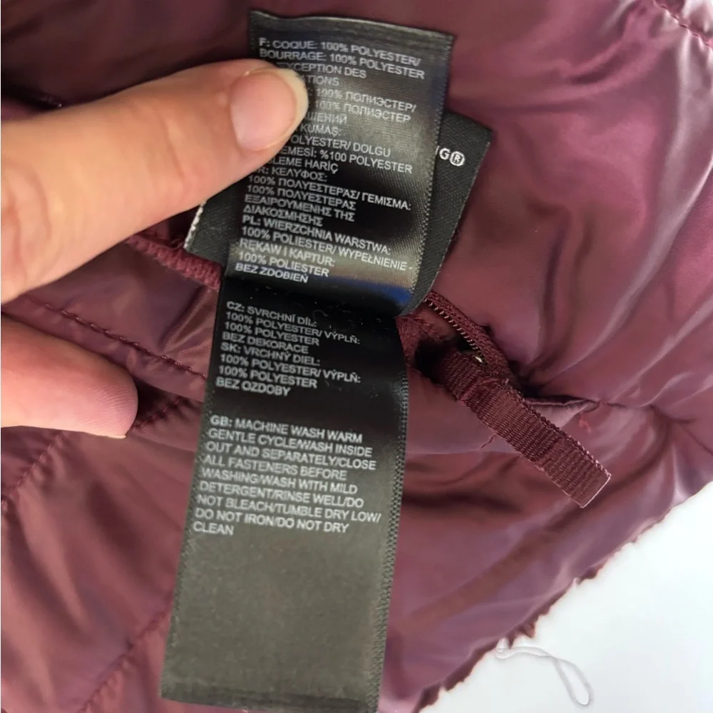 The North Face Girl’s Maroon Mossbud Swirl Insulated Reversible Jacket M 10/12 - Picture 10 of 16